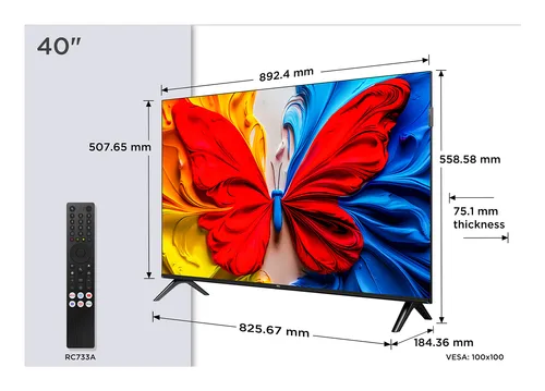 TV QLED TCL 40S59K 2025 40 pouces (100cm)