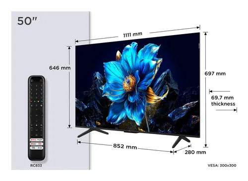 TV QLED 50 TCL P7K 4K UHD Dolby Vision Google TV