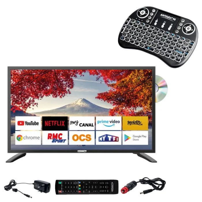 Antarion tv led 19 48cm smart connect dvd intégré clavier ergonomique