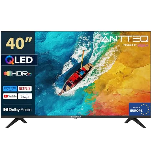 AV40F5Q 2K QLED FHD Smart TV 40 Pouces HDR10 Bluetooth avec Triple Tuner (DVB C S2 T2) App Store Netflix Video Rakuten TV DAZN