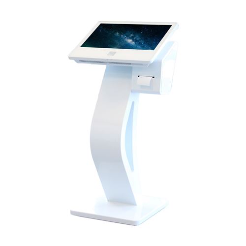 Borne interactive tactile 21.5'', Windows 10, avec lecteur QR code et Imprimante
