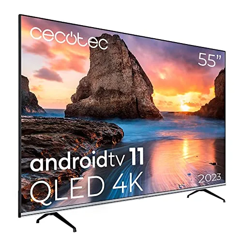 Smart TV série V1 VQU10055. 4K UHD Cecotec 55 QLED TV, Android 11, design sans corniche, MEMC, Dolby Vision et Dolby Atmos