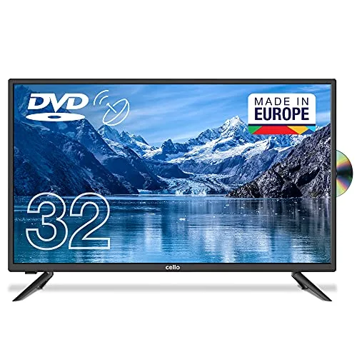 Téléviseur LED CELLO 32 pouces Lecteur DVD intégré Triple tuner DVB‑T2 S2 C HD Ready