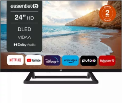 TV LED ESSENTIELB 24DLED544 (2025) 24 (60 cm) Smart TV Adaptateur secteur