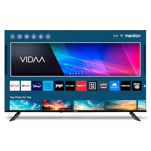 Téléviseur 1257 cm (50 Pouces) QLED (Smart TV 4K Ultra HD HDR VIDAA Store Netflix Video Disney DAZN Paramount HbbTV PVR