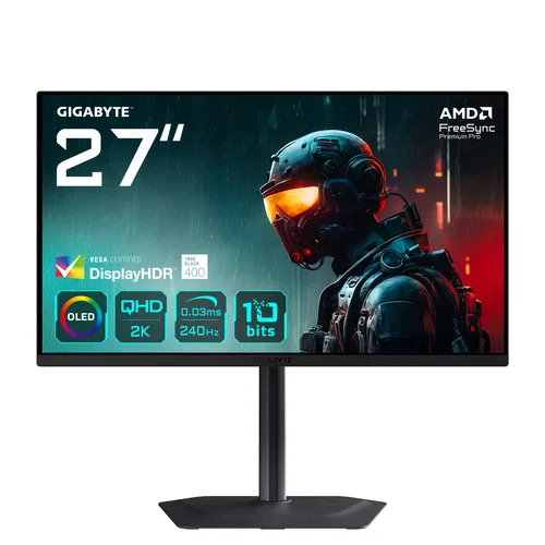 Gigabyte MO27Q2 27' QD OLED QHD 240Hz 0.03ms HP USB C