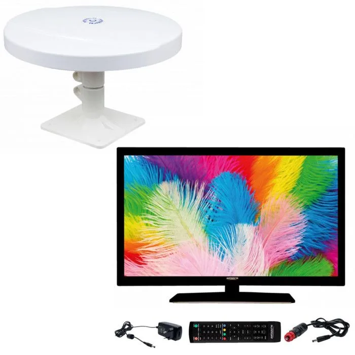 Pack antarion tv led 22 55cm téléviseur full hd 12v antenne tnt omnidirectionnelle