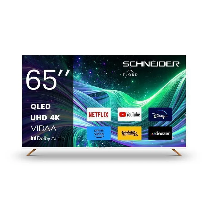 SCHNEIDER GMS65F1 TV QLED 4K UHD 65 (164cm) Smart TV Vidaa Netflix Prime Video Disney 3x HDMI 2.0 2x USB Fjord