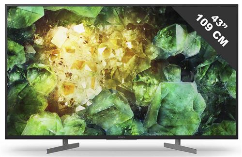 Sony KD 43XH8196 Classe de diagonale 43 (42.5 visualisable) BRAVIA XH8196 Series TV LCD rétro éclairée par LED Smart TV Android TV 4K UHD (2160p) 3840 x 2160 HDR système de rétroéclairage en bordure par DEL Edge Lit noir