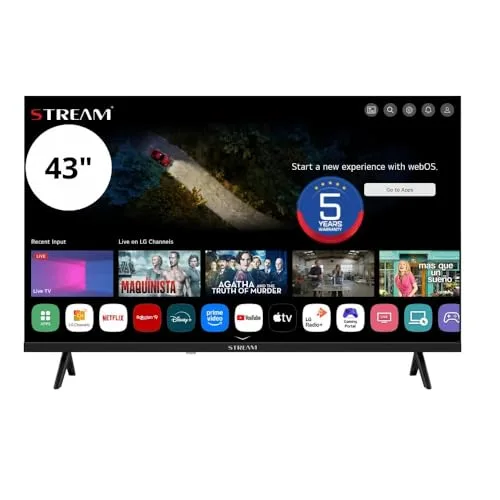LG WebOS 8.3 Smart TV 43 FullHD Magic Remote Control HDR10 sans Cadre Contrôle Vocal (LG Thinq AI) avec Mode Hôtel Modèle