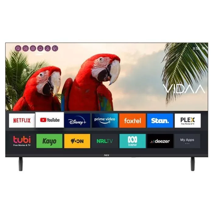 Téléviseur LED NEI 55NE6901 4K UHD 139 cm Smart Wi Fi 24 GHz 5 GHz système dexploitation VIDAA mode hôtel classe E