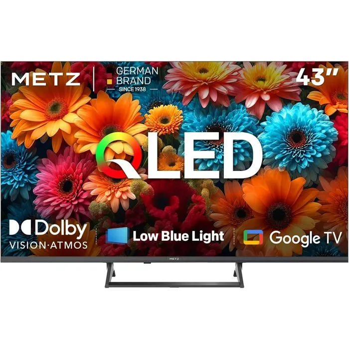 Téléviseur QLED Metz 43 Pouces 4K Smart LED HDR 10 Dolby Atmos