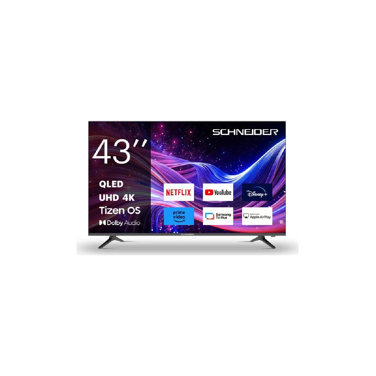 Schneider 43A1T TV QLED UHD 4K 43 pouces Tizen Noir