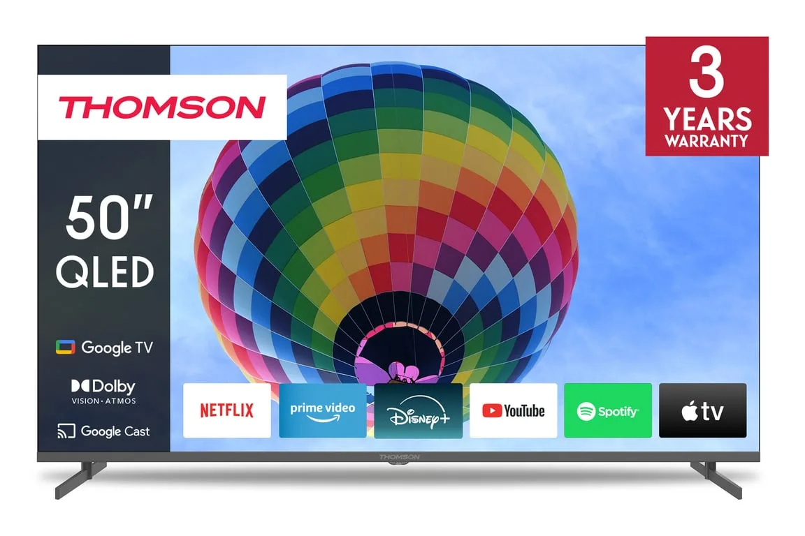 THOMSON 50QG4S14 TV QLED 50 (126 cm) 4K 3840x2160 HDR 10 Google TV 2xHDMI 2.1 2xHDMI 2.0