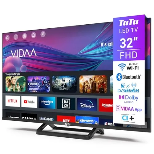 Smart TV 32 Pouces TUTU TUV32FN1B Full HD WiFi Bluetooth Triple Tuner DVB T C S2