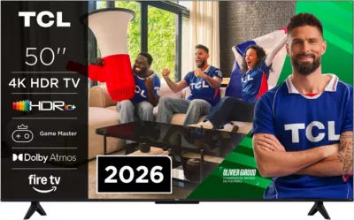 50V6D 50 Pouces 4K HDR Fire TV HDR10 Dolby Atmos DTS X Game Master Motion Clarity AirPlay 2 Press et Ask Alexa