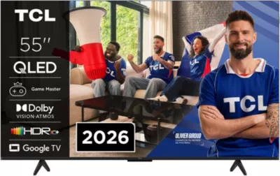 TV QLED 4K UHD noir TCL 55 pouces (139 cm) Google TV HDR10 HDR10 HLG Dolby Vision Wi Fi Bluetooth
