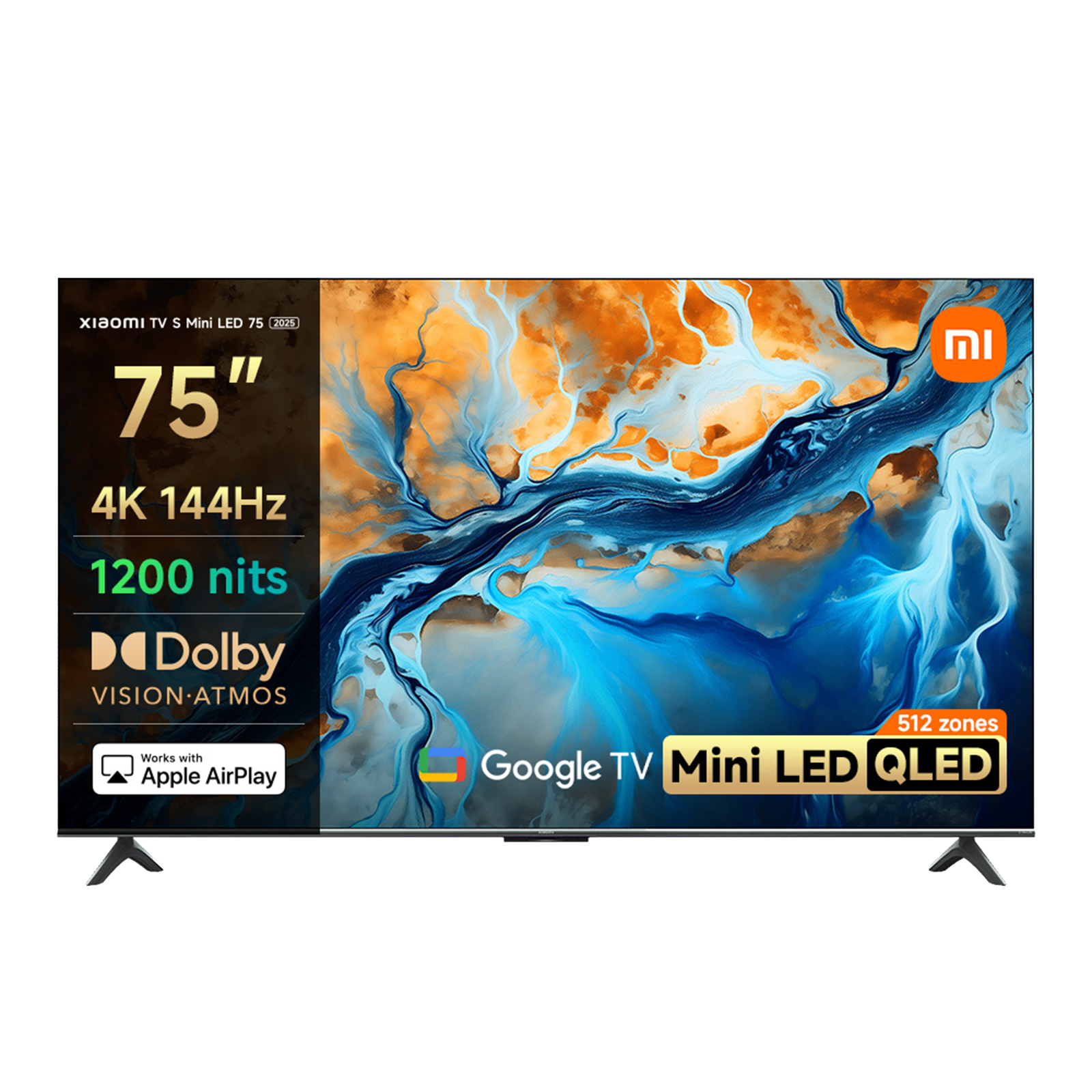 XIAOMI TV S Mini 75 2025QLED 75 inch Mini LED Dolby Vision Dolby Atmos144Hz 1200 nits [Classe énergétique G]