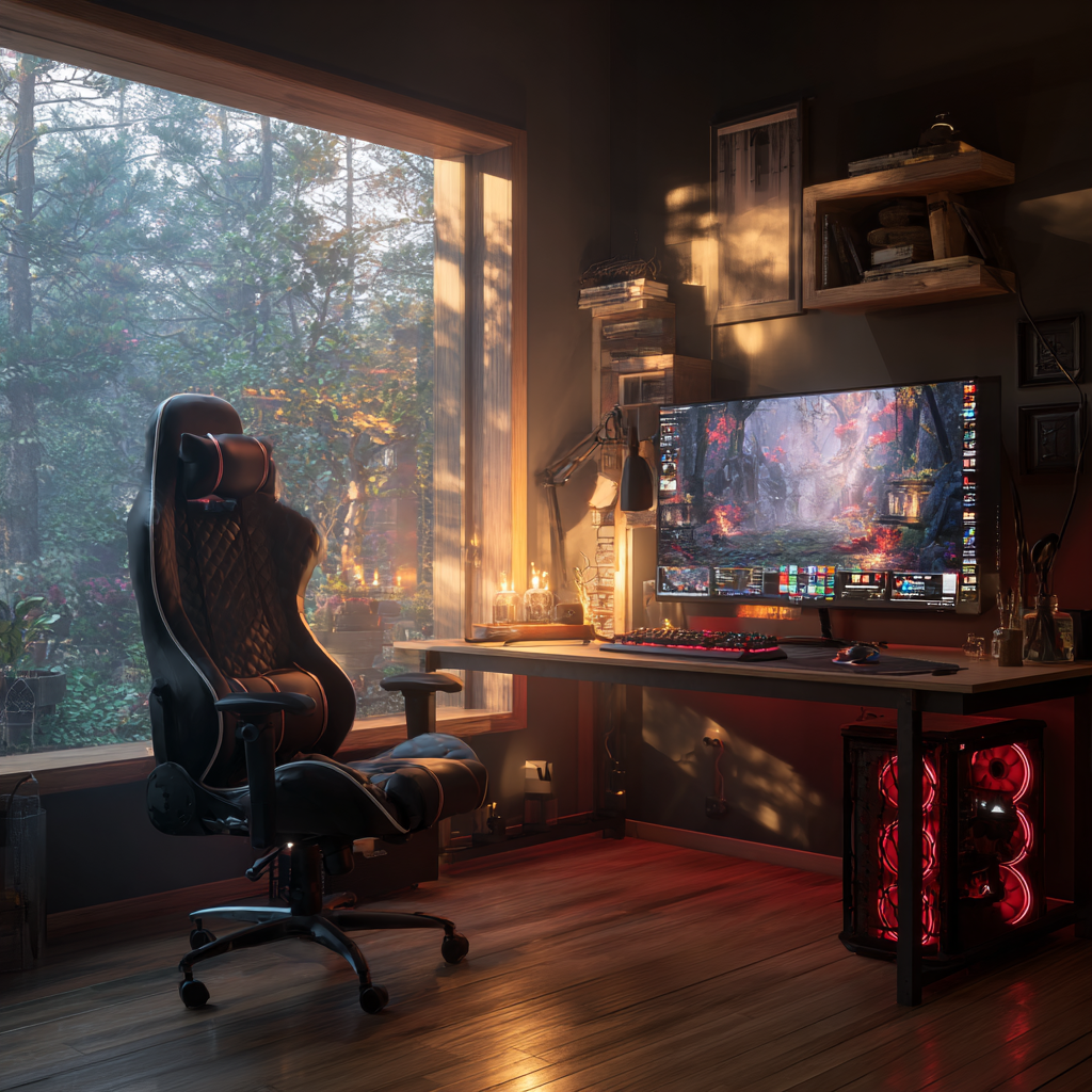 Coin gaming cosy avec grand écran OLED